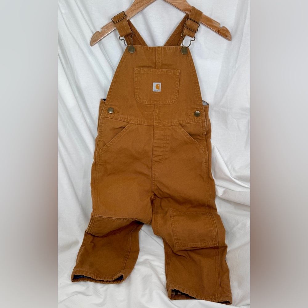 Carhartt Canvas Flannel-Lined Bib Overalls, 4T